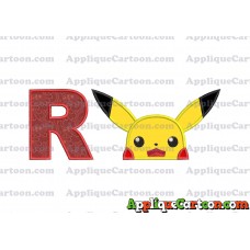 Pokemon Applique Embroidery Design With Alphabet R
