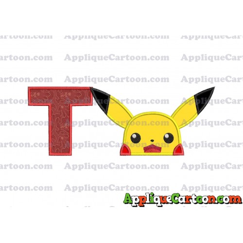 Pokemon Applique Embroidery Design With Alphabet T