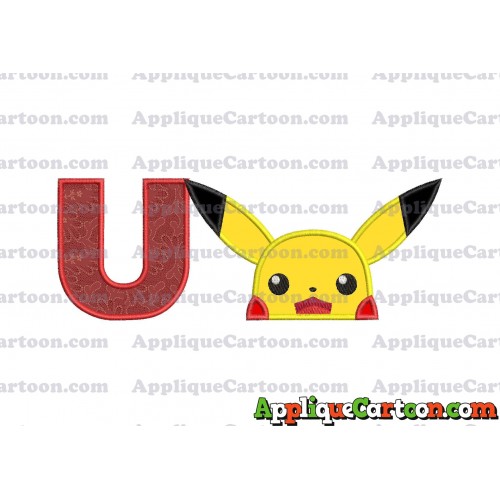 Pokemon Applique Embroidery Design With Alphabet U