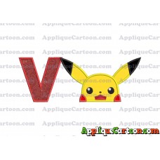 Pokemon Applique Embroidery Design With Alphabet V