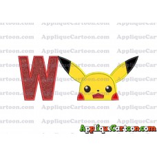 Pokemon Applique Embroidery Design With Alphabet W