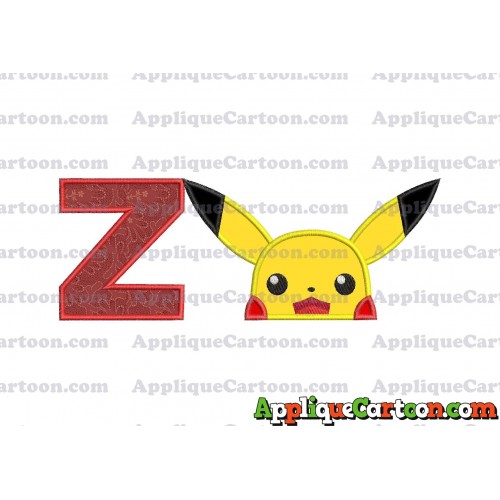 Pokemon Applique Embroidery Design With Alphabet Z