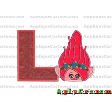Poppy Troll Head Applique Embroidery Design With Alphabet L