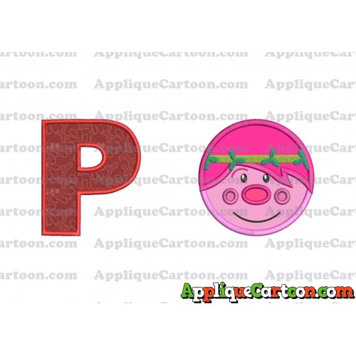 Poppy Trolls Applique Machine Design With Alphabet P