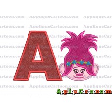 Poppy Trolls Machine Applique Design 01 With Alphabet A