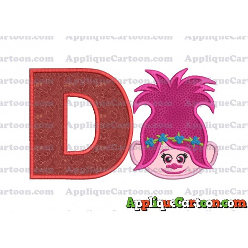 Poppy Trolls Machine Applique Design 01 With Alphabet D
