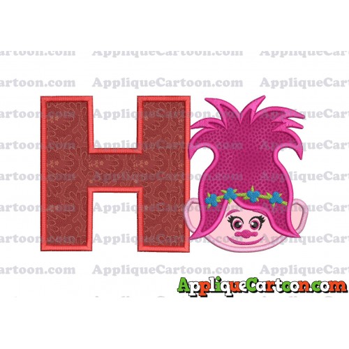 Poppy Trolls Machine Applique Design 01 With Alphabet H