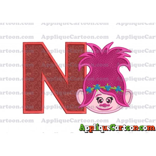 Poppy Trolls Machine Applique Design 01 With Alphabet N