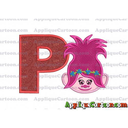 Poppy Trolls Machine Applique Design 01 With Alphabet P