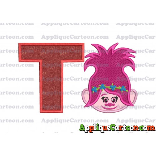 Poppy Trolls Machine Applique Design 01 With Alphabet T