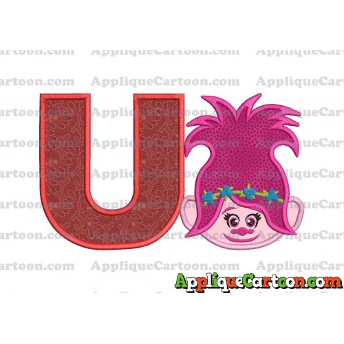 Poppy Trolls Machine Applique Design 01 With Alphabet U