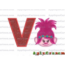 Poppy Trolls Machine Applique Design 01 With Alphabet V