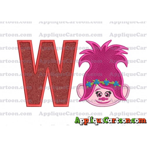 Poppy Trolls Machine Applique Design 01 With Alphabet W