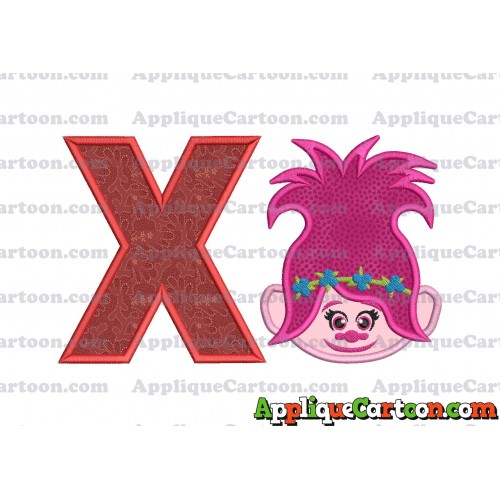 Poppy Trolls Machine Applique Design 01 With Alphabet X
