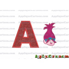 Poppy Trolls Machine Applique Design 02 With Alphabet A