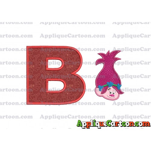 Poppy Trolls Machine Applique Design 02 With Alphabet B