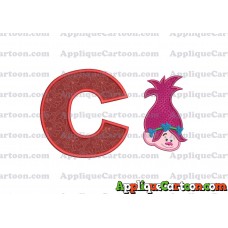 Poppy Trolls Machine Applique Design 02 With Alphabet C