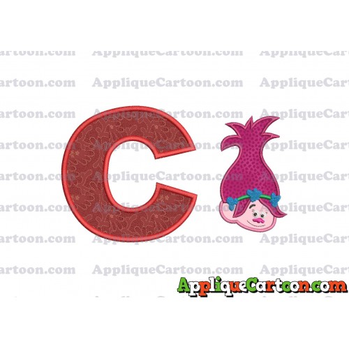 Poppy Trolls Machine Applique Design 02 With Alphabet C