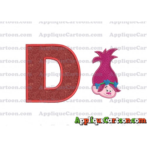 Poppy Trolls Machine Applique Design 02 With Alphabet D
