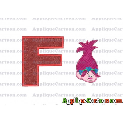 Poppy Trolls Machine Applique Design 02 With Alphabet F