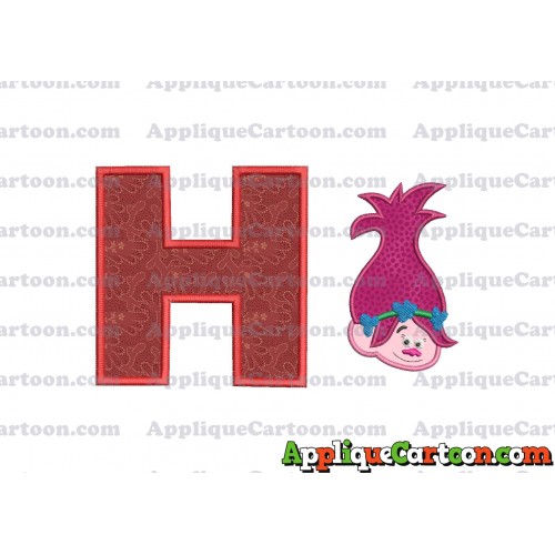Poppy Trolls Machine Applique Design 02 With Alphabet H