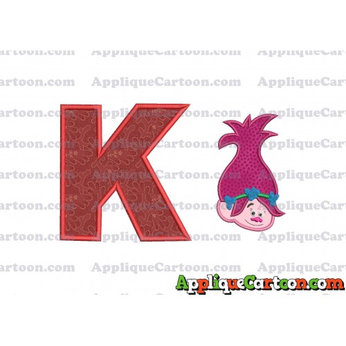 Poppy Trolls Machine Applique Design 02 With Alphabet K