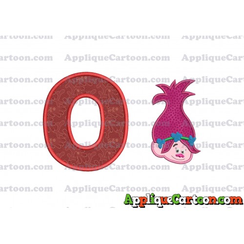 Poppy Trolls Machine Applique Design 02 With Alphabet O