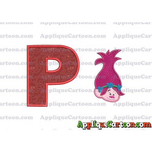 Poppy Trolls Machine Applique Design 02 With Alphabet P