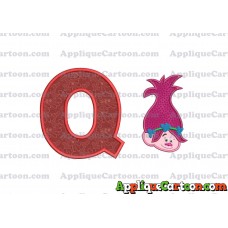 Poppy Trolls Machine Applique Design 02 With Alphabet Q