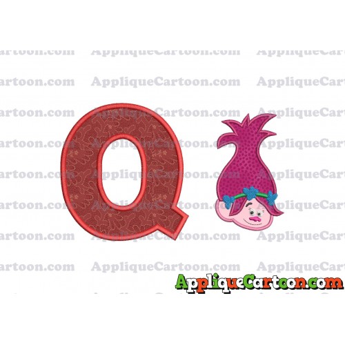 Poppy Trolls Machine Applique Design 02 With Alphabet Q