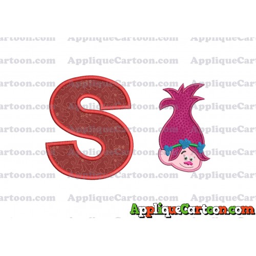 Poppy Trolls Machine Applique Design 02 With Alphabet S
