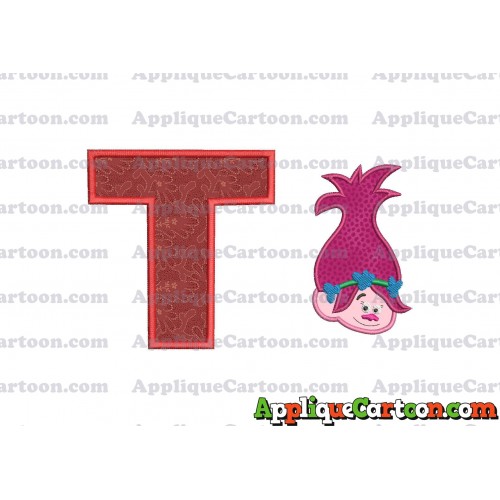 Poppy Trolls Machine Applique Design 02 With Alphabet T