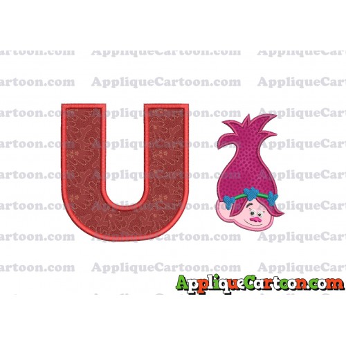 Poppy Trolls Machine Applique Design 02 With Alphabet U