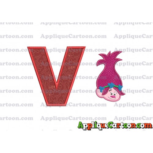 Poppy Trolls Machine Applique Design 02 With Alphabet V