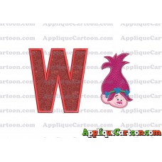 Poppy Trolls Machine Applique Design 02 With Alphabet W