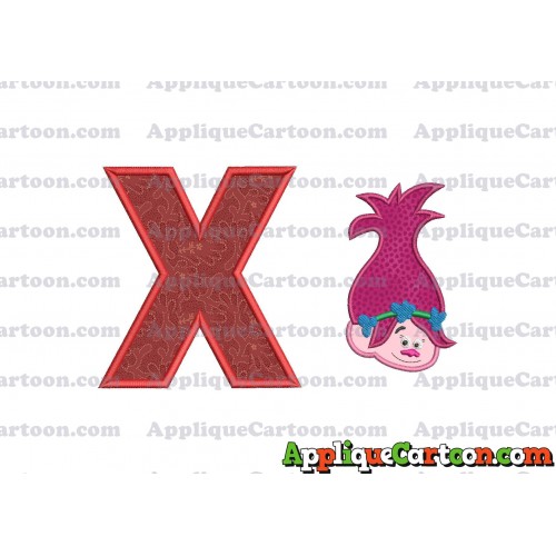 Poppy Trolls Machine Applique Design 02 With Alphabet X