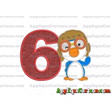 Pororo Applique Embroidery Design Birthday Number 6