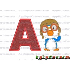Pororo Applique Embroidery Design With Alphabet A