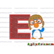 Pororo Applique Embroidery Design With Alphabet E