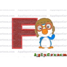 Pororo Applique Embroidery Design With Alphabet F