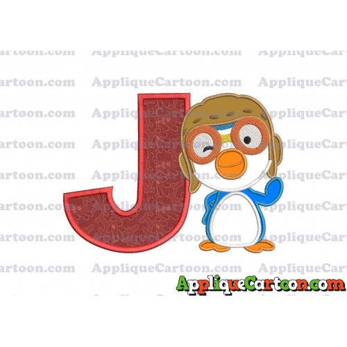 Pororo Applique Embroidery Design With Alphabet J