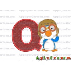 Pororo Applique Embroidery Design With Alphabet Q