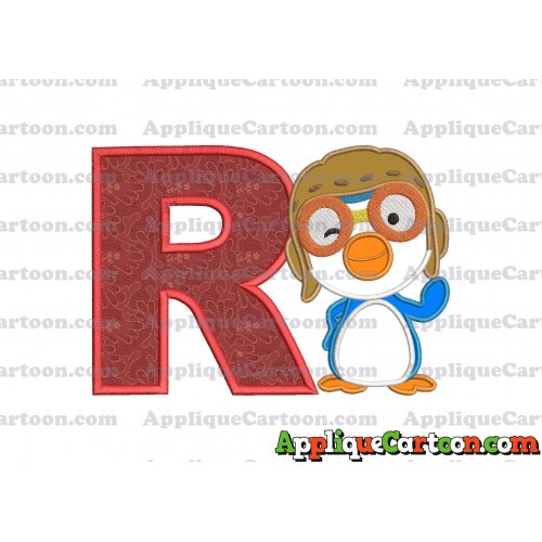 Pororo Applique Embroidery Design With Alphabet R