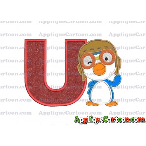 Pororo Applique Embroidery Design With Alphabet U