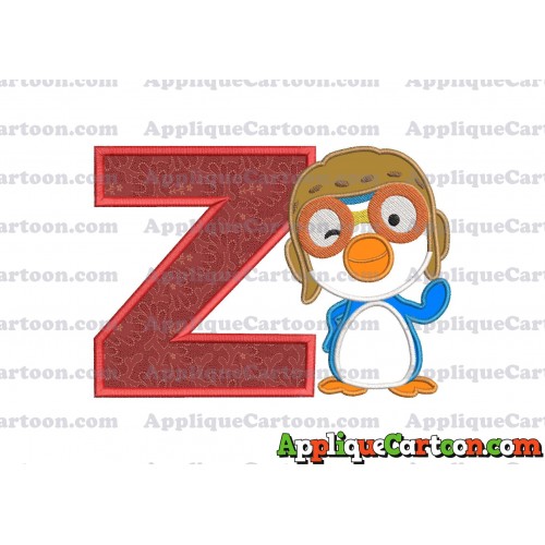 Pororo Applique Embroidery Design With Alphabet Z