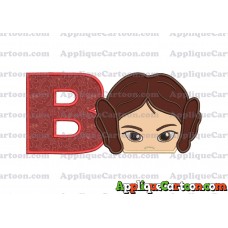 Princess Leia Star Wars Applique Embroidery Design With Alphabet B