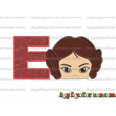 Princess Leia Star Wars Applique Embroidery Design With Alphabet E