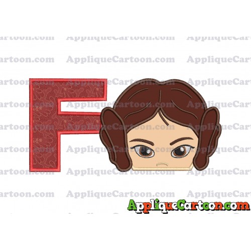 Princess Leia Star Wars Applique Embroidery Design With Alphabet F