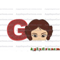 Princess Leia Star Wars Applique Embroidery Design With Alphabet G