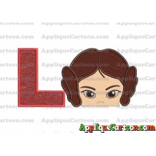 Princess Leia Star Wars Applique Embroidery Design With Alphabet L